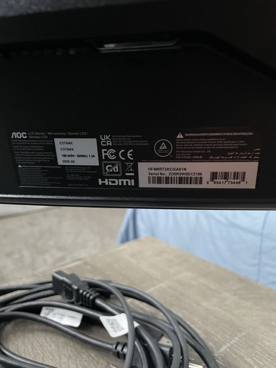 AOC C27G4X 27-Inch Curved LCD Gaming Monitor with Cables