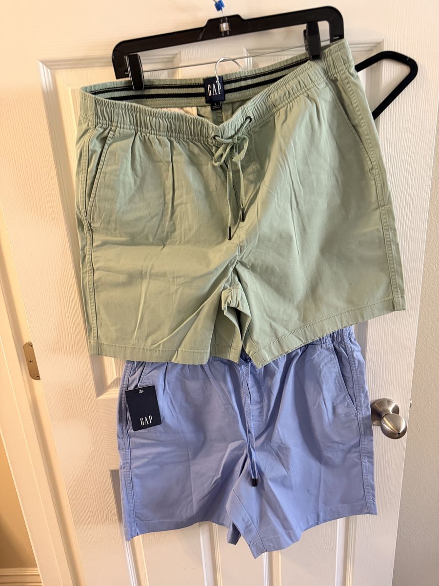 NWT Men's GAP Pull-On Shorts Lot of 2 Size Large Green Blue