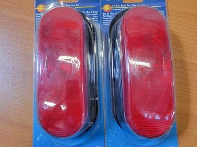 Blazer 6" Oval Stop / Tail / Turn Light Kit - 12V with Grommet & 3-Wire Pigtail (Set of 2)