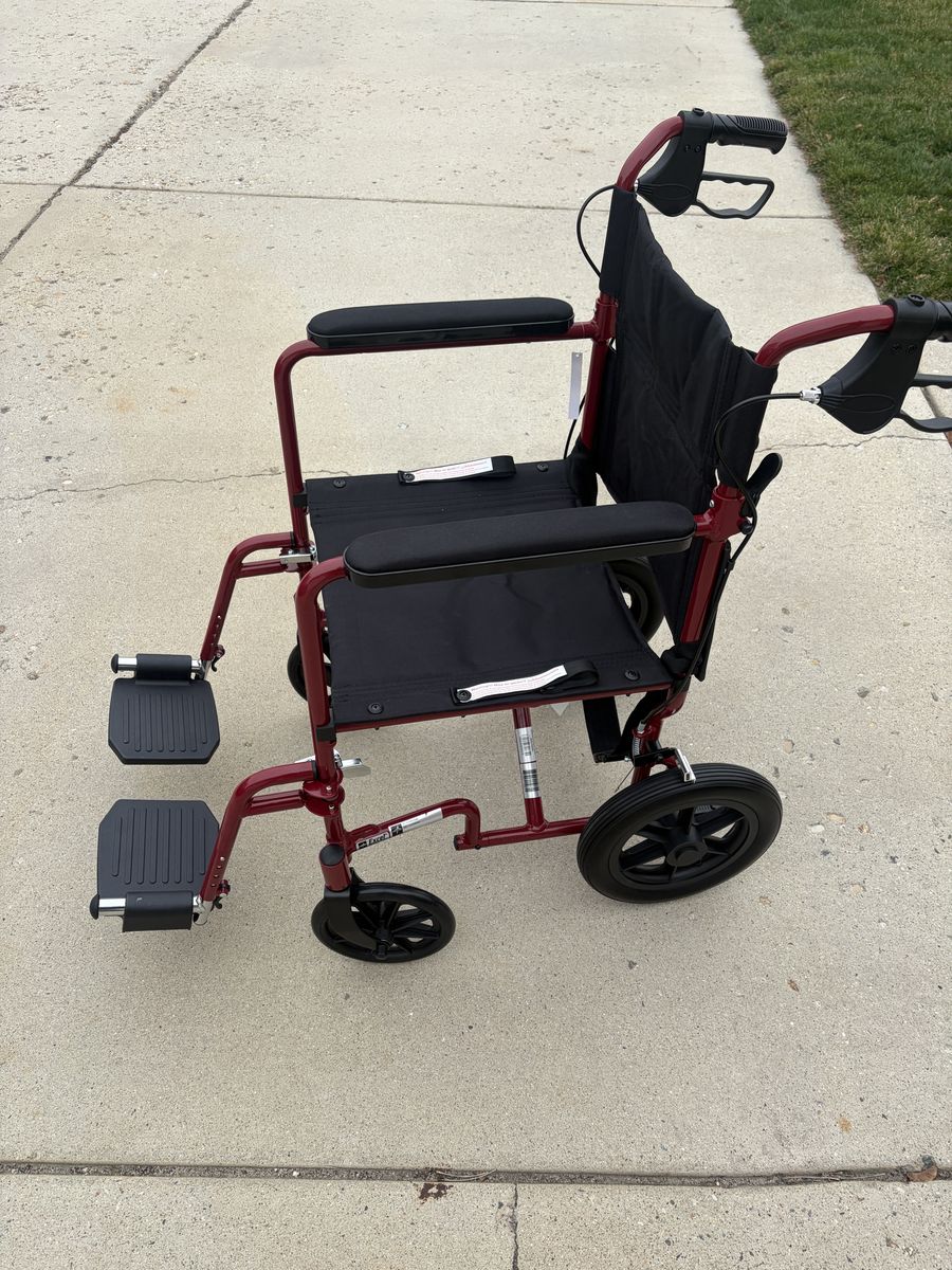 New Medline Transport Wheelchair OBO