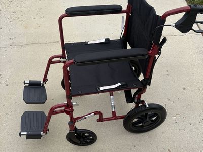 New Medline Transport Wheelchair OBO