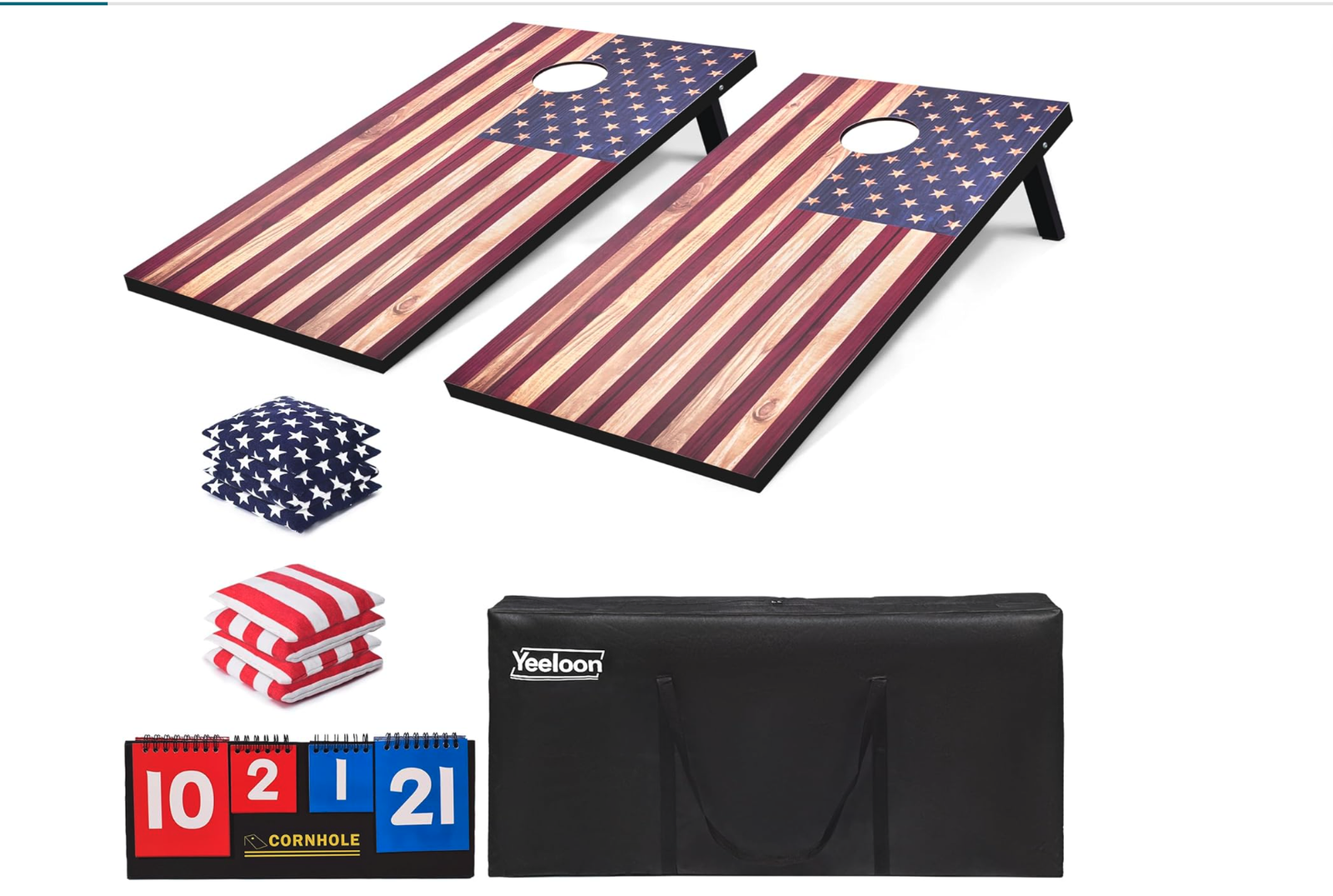 New in Box Cornhole Set, Regulation Size Cornhole Boards with 8 Bean Bags and Carrying Case