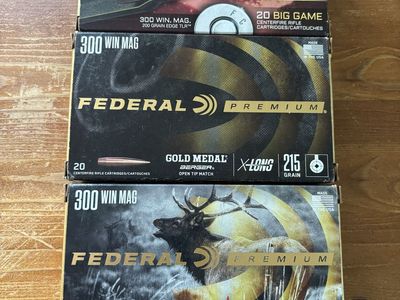 Federal Premium .300 Win Mag Ammunition: Edge TLR, Gold Medal Berger, Terminal Ascent -