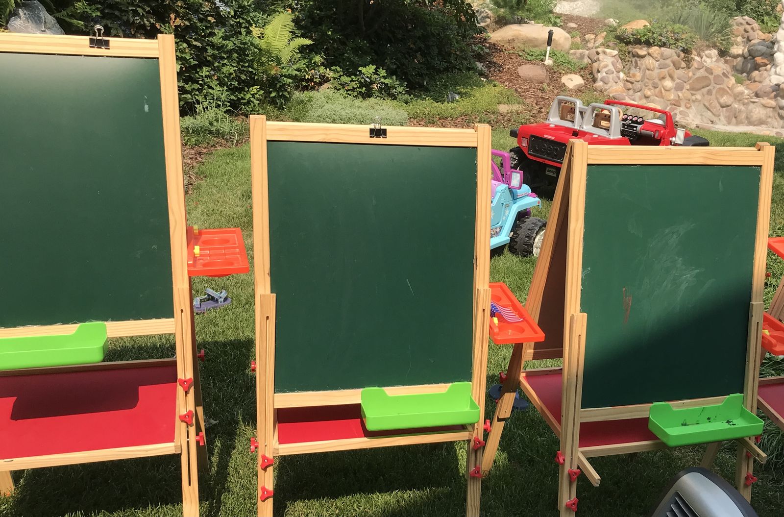 Three Kids Wooden Easels