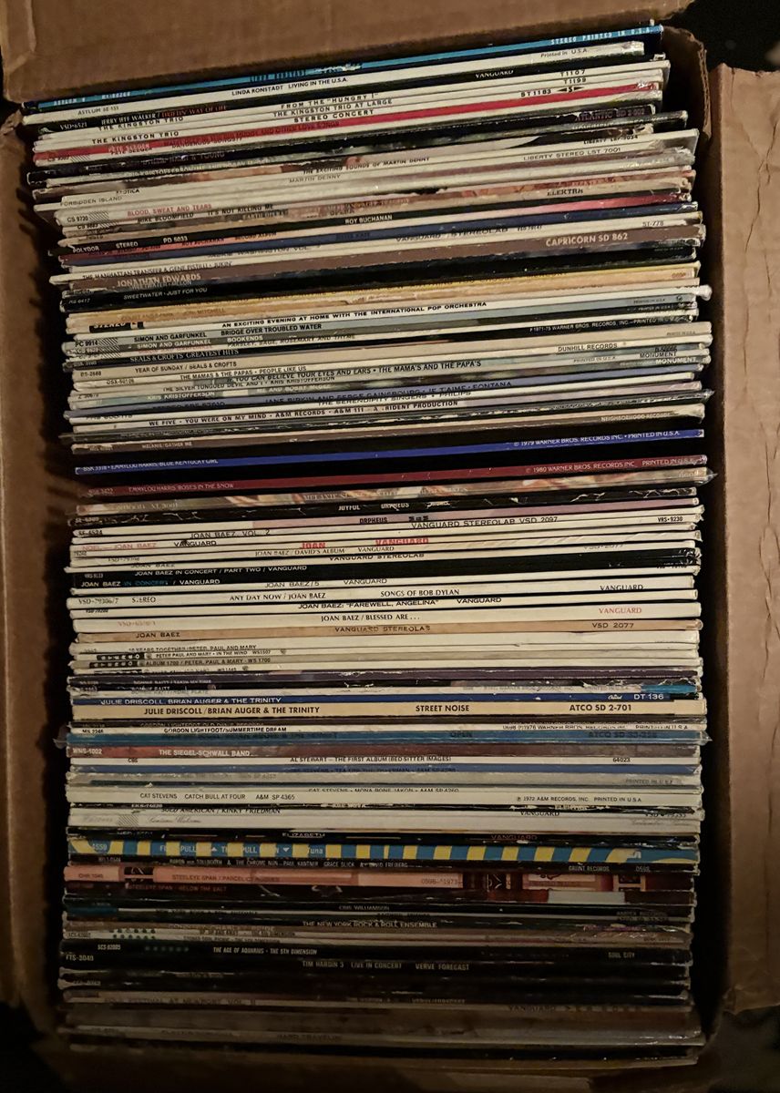 Large box of Folk lps