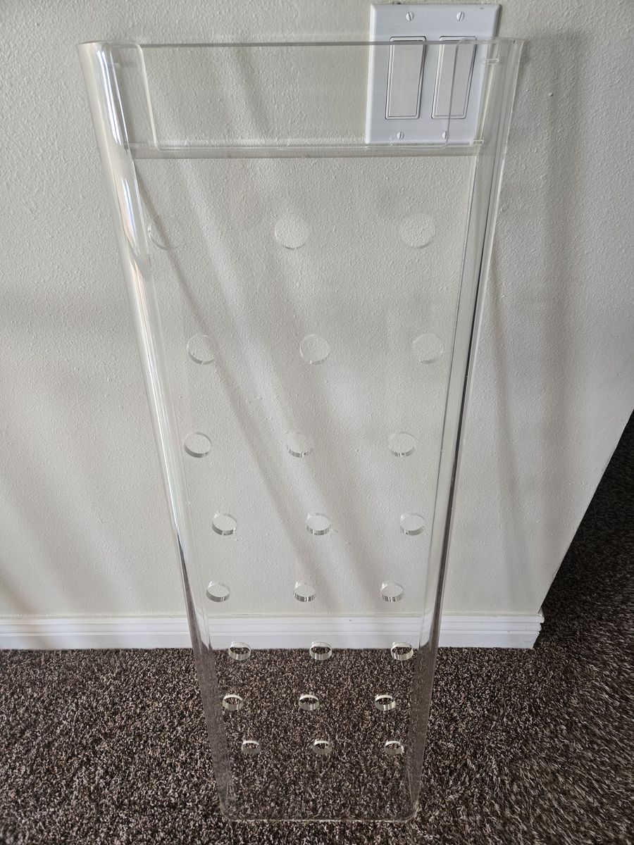 CB2_Lucite Wall-Mounted Wine Rack, Clear Acrylic, Holds 24 Bottles