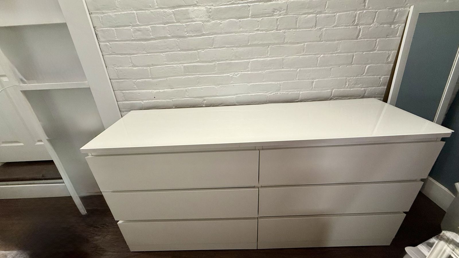 Ikea 6-drawer dresser, white, 55 1/8x18 7/8x29 1/2 "