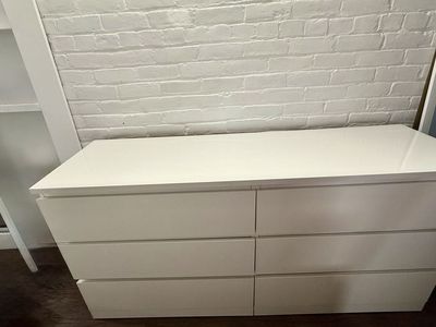 Ikea 6-drawer dresser, white, 55 1/8x18 7/8x29 1/2 "