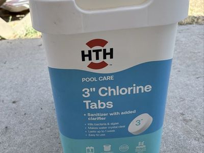 HTH 3" Chlorine Tabs Pool Care Sanitizer 40 lb Bucket