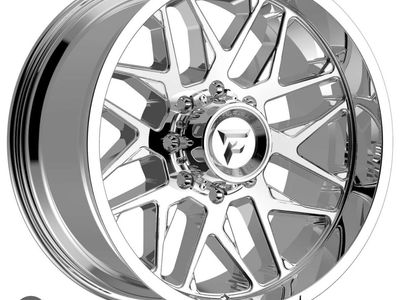 New Chrome Fittipaldi FA19 8x6.5 33x12.50r20 Ameritread RT Chevy Silverado 2500 3500 Dodge Ram Cummins 8 lug wheels and tires