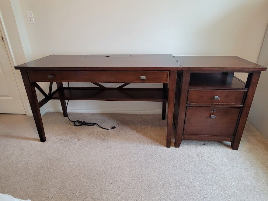 Desk and File Cabinet
