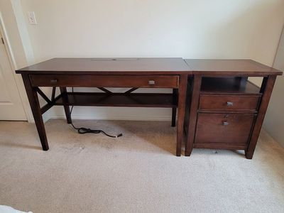 Desk and File Cabinet