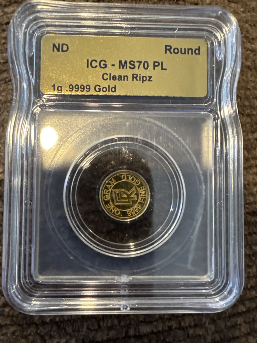 ICG MS70 PL 1g .9999 Gold Round - Clean Ripz