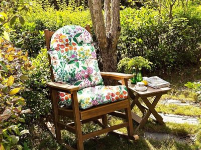 Floral Patio Rocking Chair Cushion, 21x20x4" Seat, 28" Back, UV & Water-Resistant