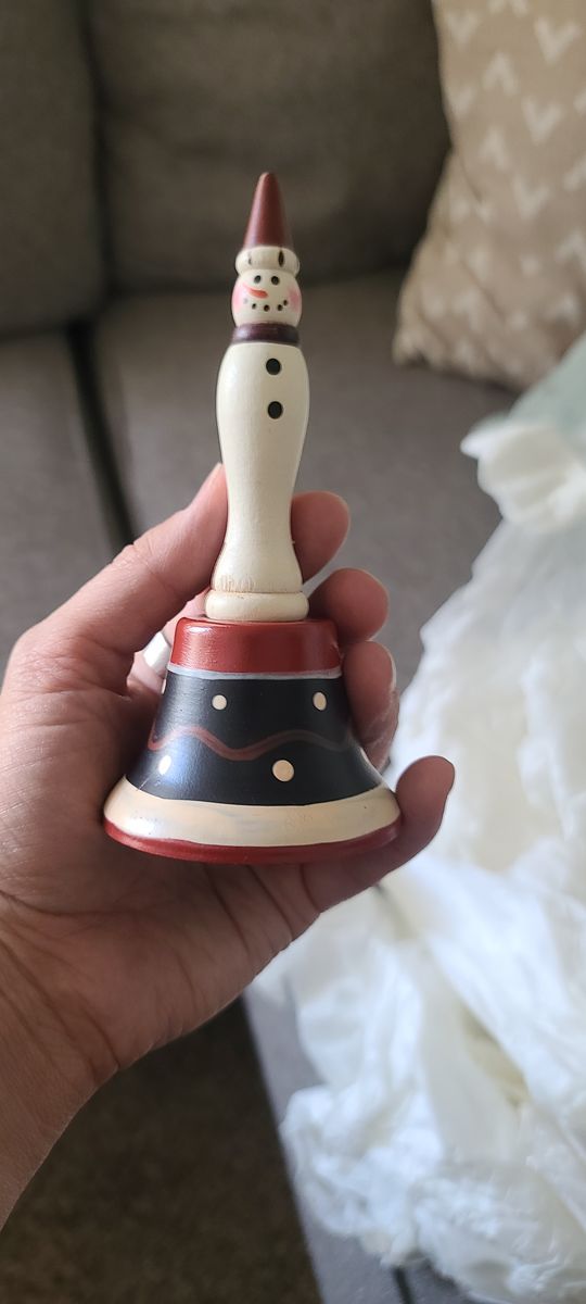 Vintage Christmas - One tall painted metal bell