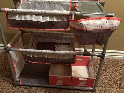 Play n Go Toy Doll Nursery Playset with High Chair and Storage