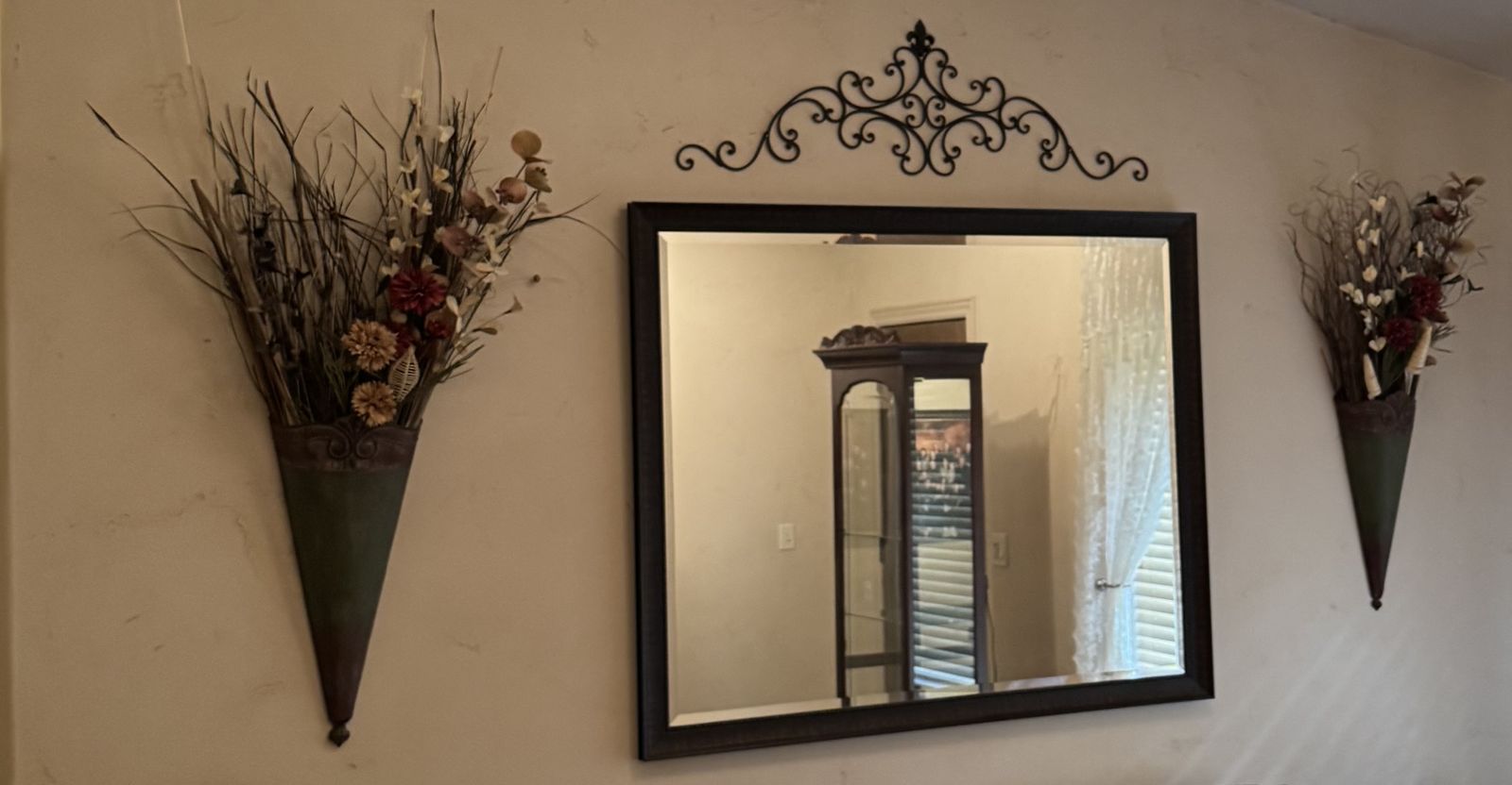 Mirror with sconces