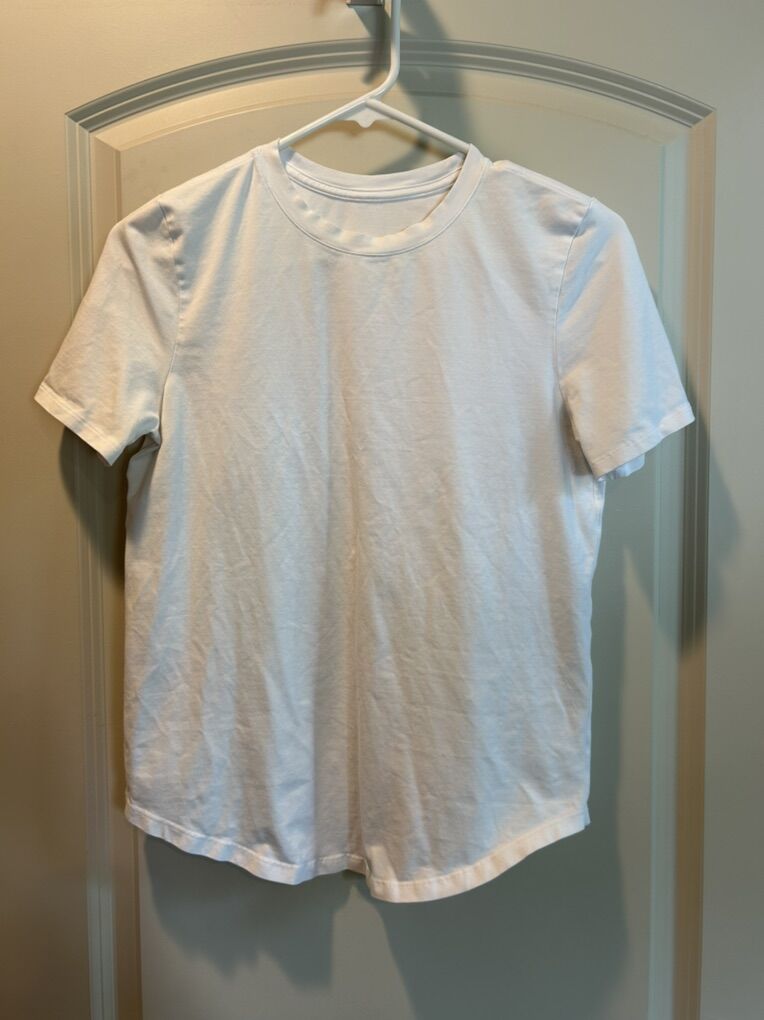 Lululemon Love Crew Neck Curved Hem T Shirt White