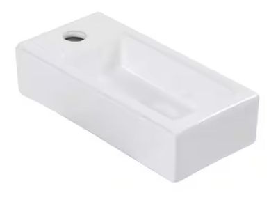 Tahanbath Corner Bathroom Sink in White 14.47 in.