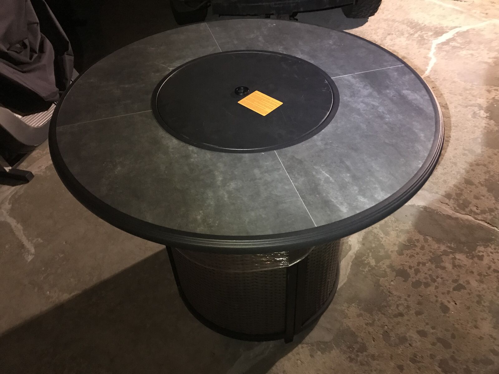 New marble top propane fire pit 4 feet tall