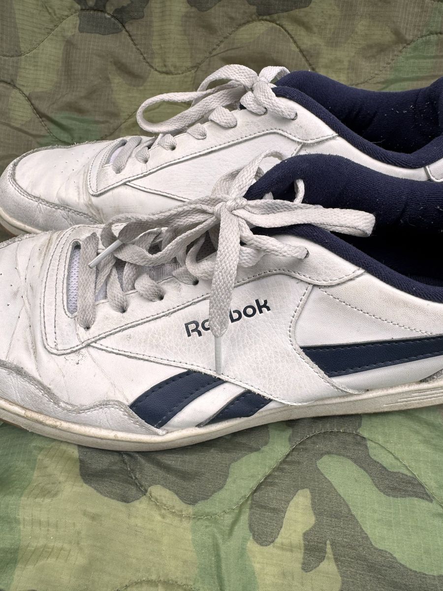 Reebok Smash Edge Sneakers White Navy AR30104M-WDT Men's Size 11
