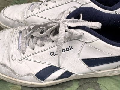 Reebok Smash Edge Sneakers White Navy AR30104M-WDT Men's Size 11