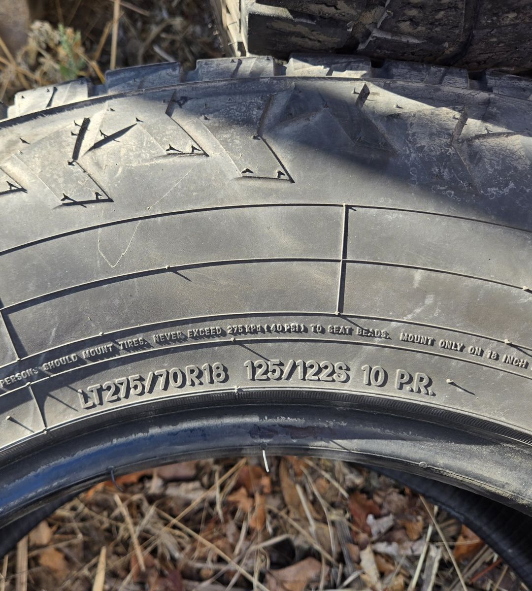 LT275/70R18 10 P.R. All-Terrain Tire Size 275/70/18 Used