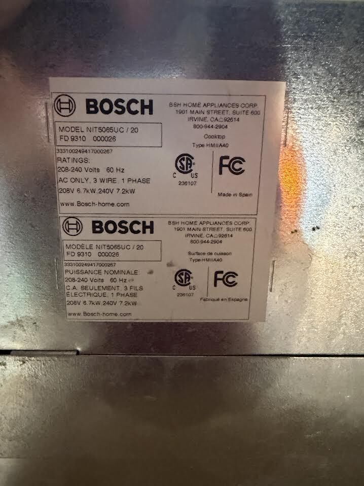 Bosch Electric Cooktop