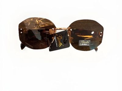 Giselle sunglasses rimless brown gradient lenses Tortoise Frame oversized New