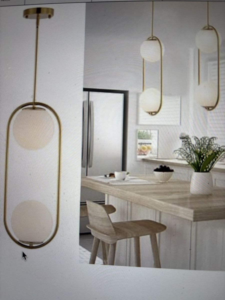 @ SeeU Modern Pendant Lighting Mid Century 2 Globe Pendant Light Fixture Gold