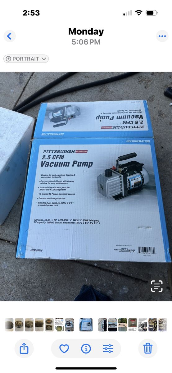 Auto air conditioner vacuum pump