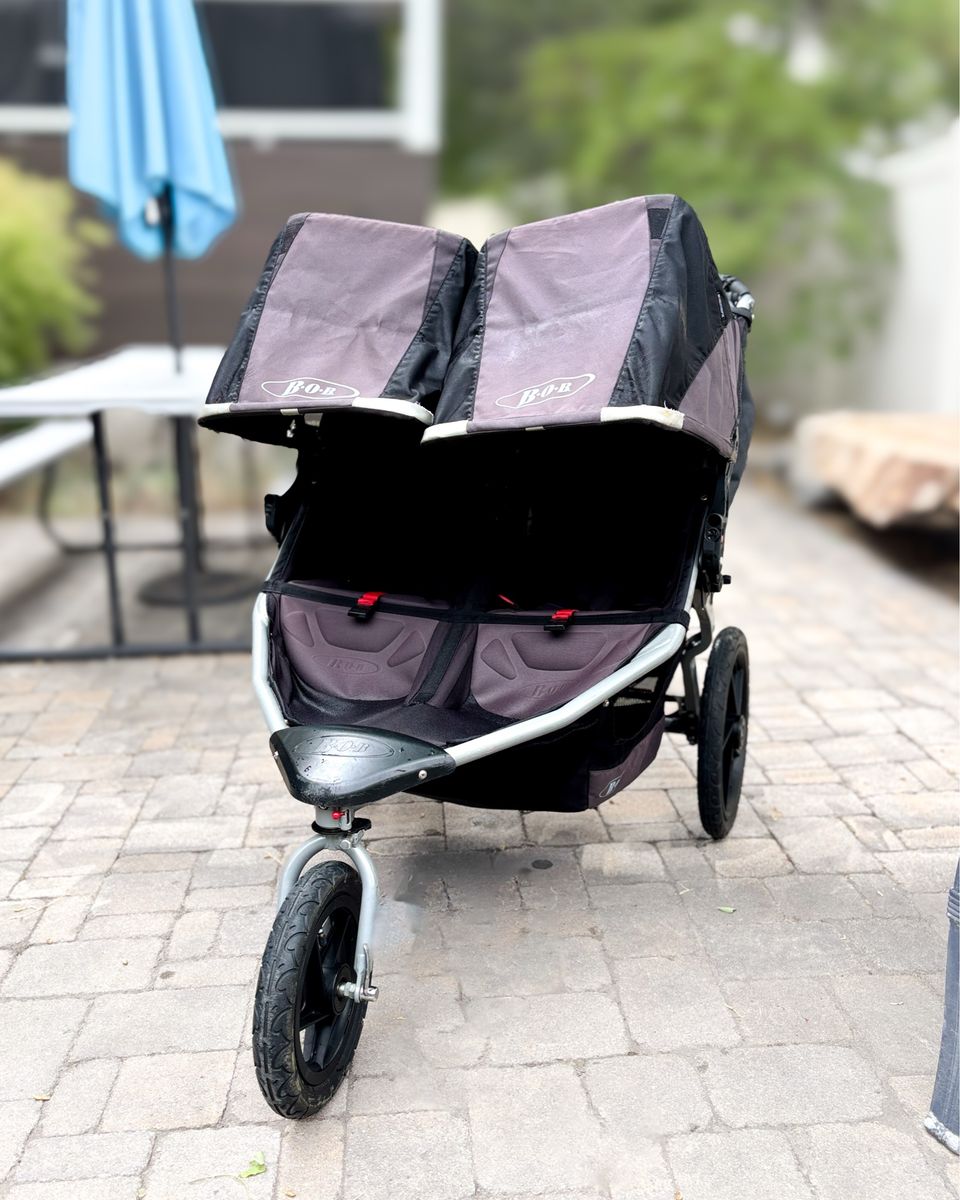 Bob Revolution Duallie Double Jogging Stroller With Accessories 