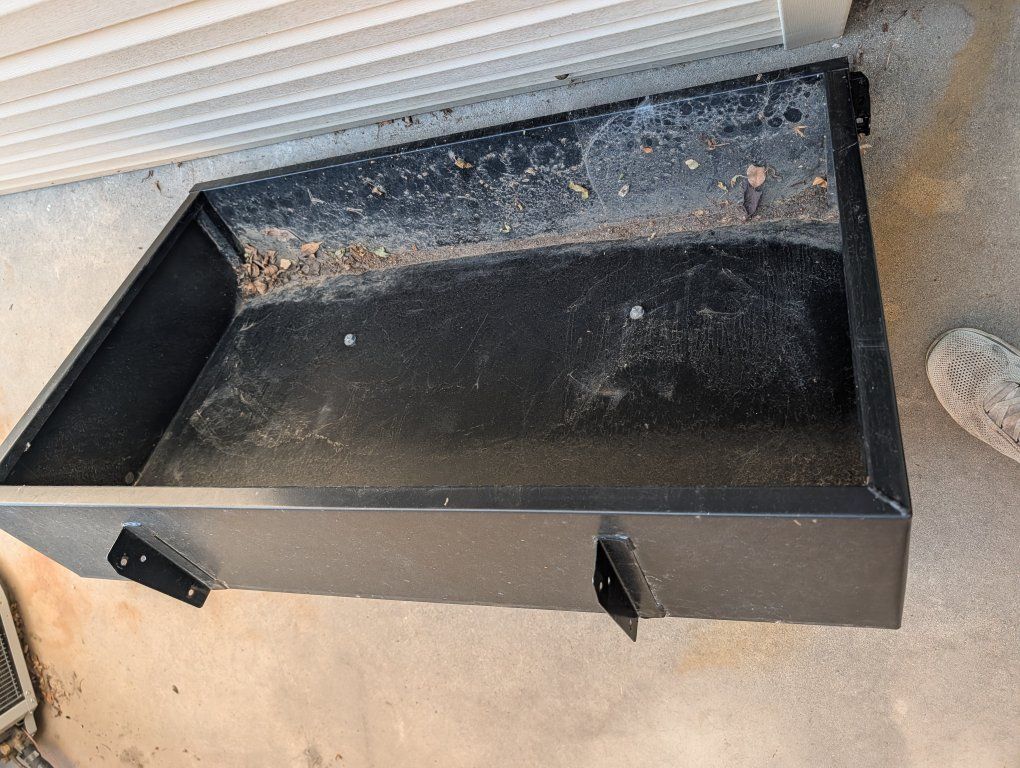 Black Metal Utility/Cargo Box Tray with Mounting Brackets for golf carts