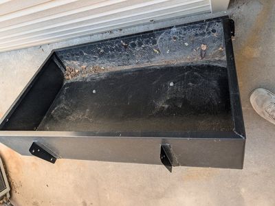 Black Metal Utility/Cargo Box Tray with Mounting Brackets for golf carts