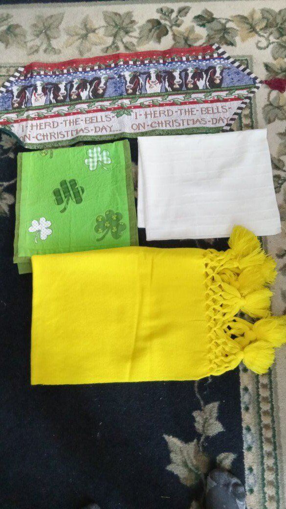 4 Table Runners Vintage Christmas, St. Patrick,