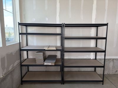 5-Tier Black Metal Garage Shelves