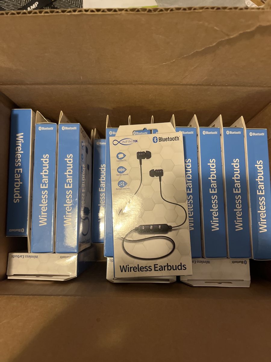 INFINITEK Bluetooth Wireless Earbuds - Comfort Fit, Stereo Sound, Remote & Mic - New Sealed Box