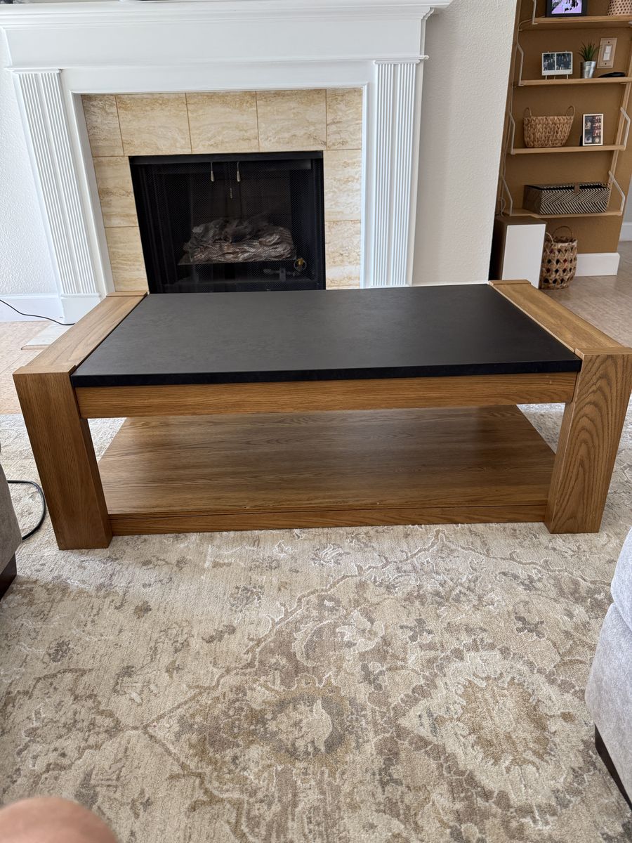 Lift-Top Coffee Table - Modern Wood Frame with Storage