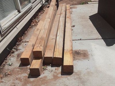 Lumber for Sale - 6 Large Wooden Posts/Beams 4x4x8- Great for Landscaping, Fencing, or DIY Projects