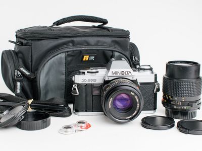 Minolta X-370N 35mm camera with 2 prime lenses. Tested!