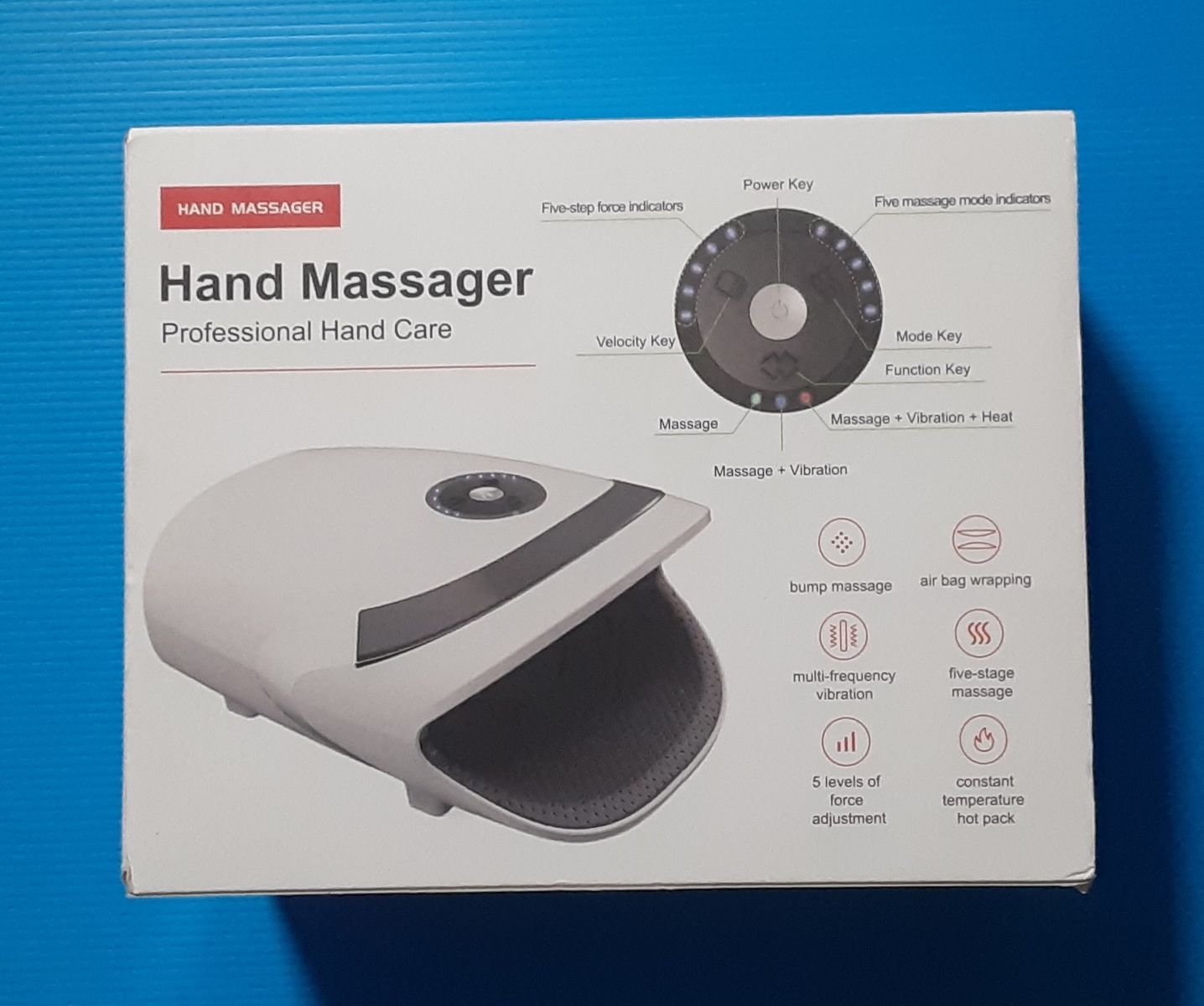 New Electric Cordless Rechargeable Hand Massager with Compression, Heating, and 5- Adjustable Pressure Modes And Heat Levels