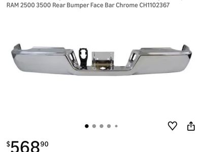 for 2009-2017 Dodge Pickup RAM 1500/2010-2012 Dodge Pickup RAM 2500 3500 Rear Bumper Face Bar Chrome