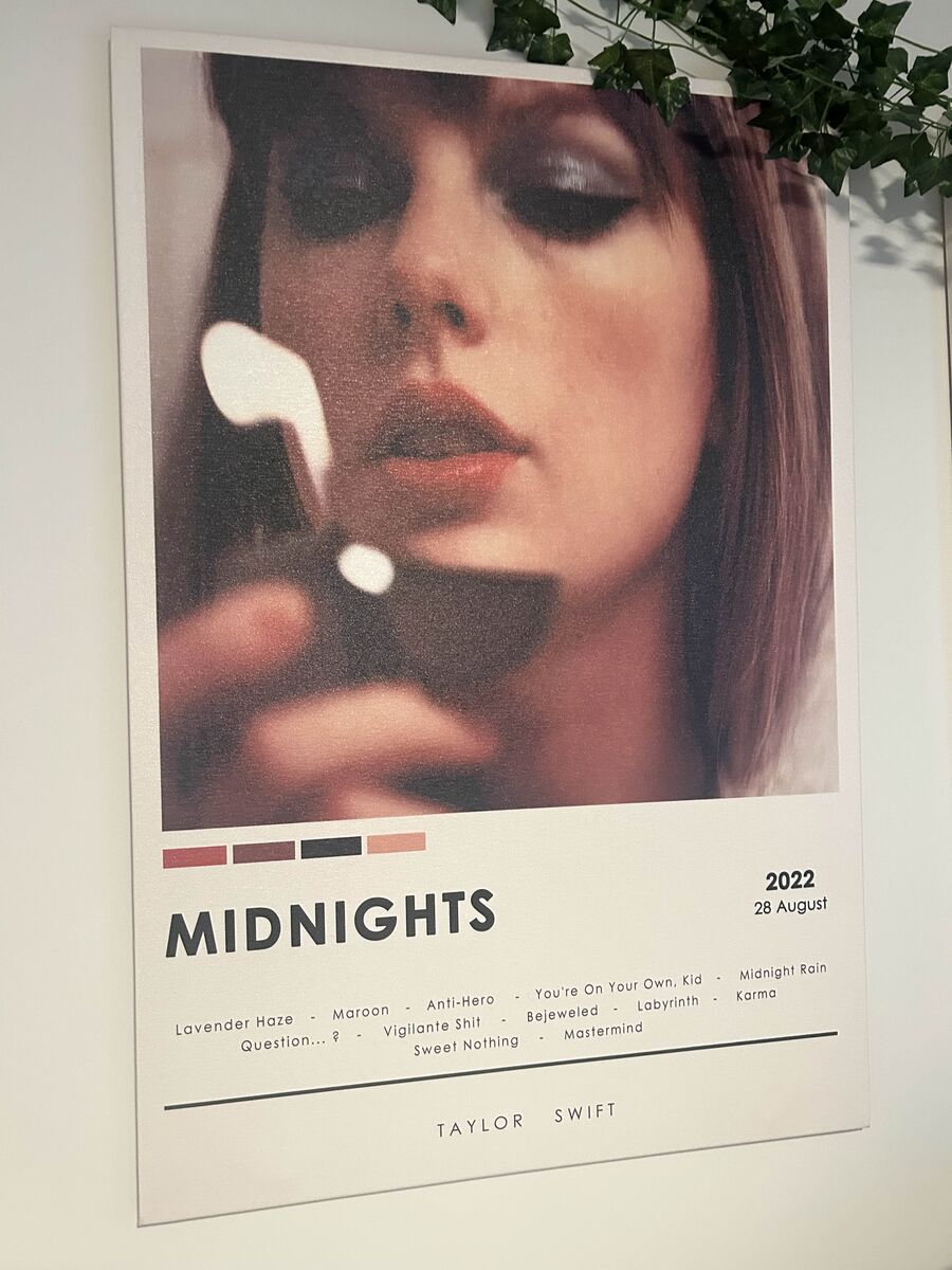 Taylor Swift Poster, Album Cover Canvas Midnight