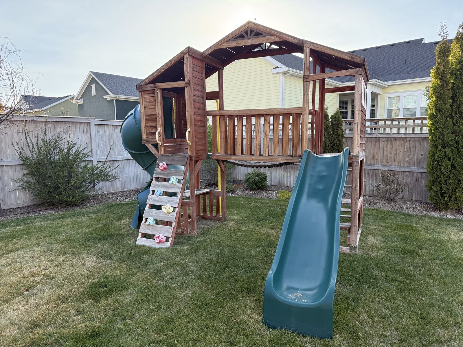 Wooden Playset with Slides
