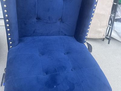 Royal blue velvet chair