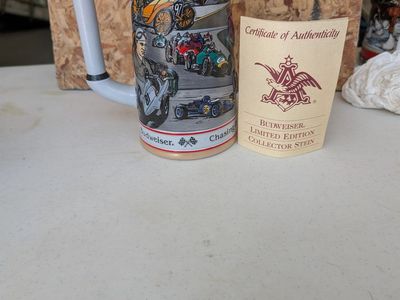 Budweiser Limited Edition Collector Stein Racing Theme with Certificate