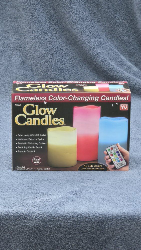 New Glow Candles Flameless Color-Changing LED Candle Set with Remote