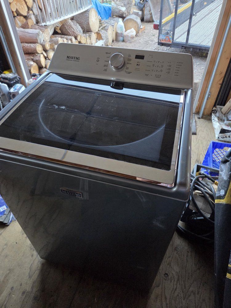 Maytag Top Load Washer & Gas Dryer Set - Gray, Excellent Condition