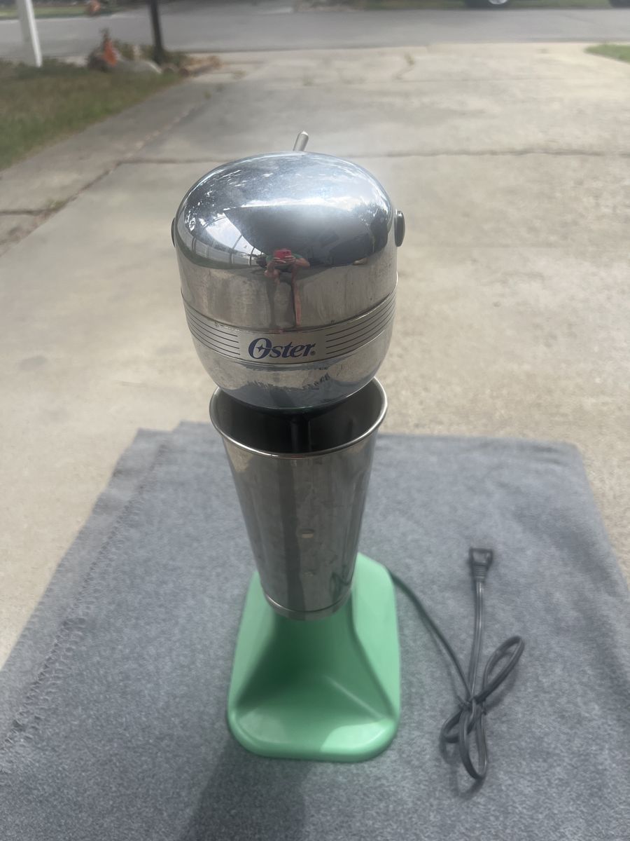 Vintage Osterizer Drink Mixer - Classic Green Milkshake Maker with Chrome Accents