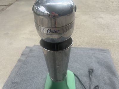 Vintage Osterizer Drink Mixer - Classic Green Milkshake Maker with Chrome Accents